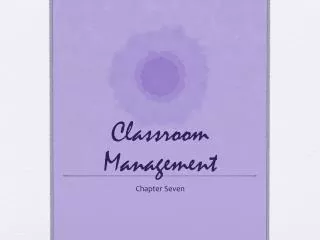 Classroom Management