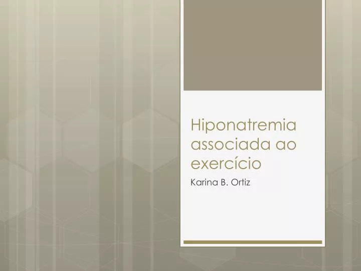 hiponatremia associada ao exerc cio
