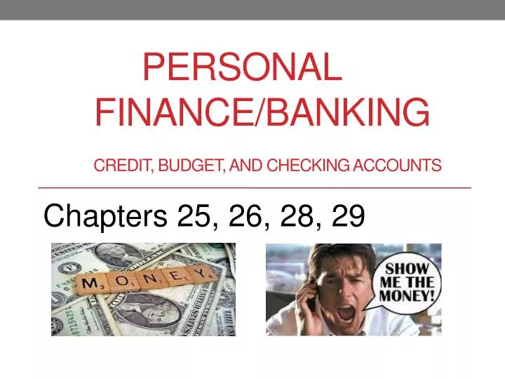 personal finance banking credit budget and checking accounts