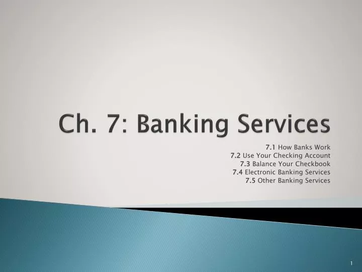 ch 7 banking services