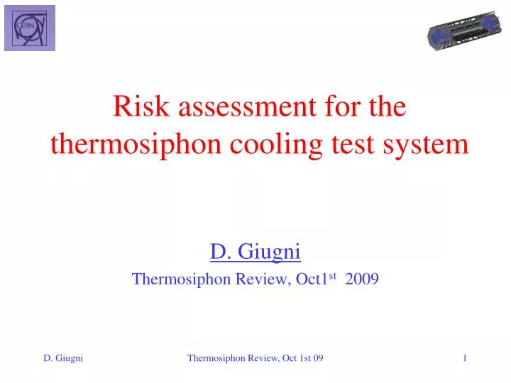 risk assessment for the thermosiphon cooling test system