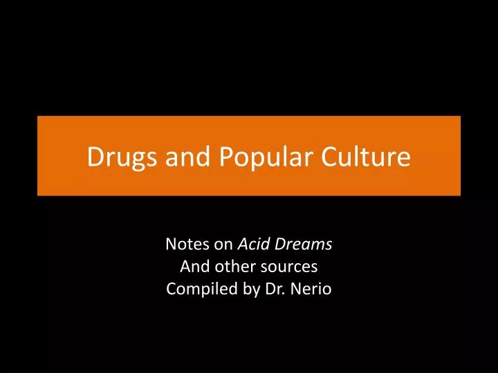 drugs and popular culture