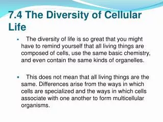 7 4 the diversity of cellular life