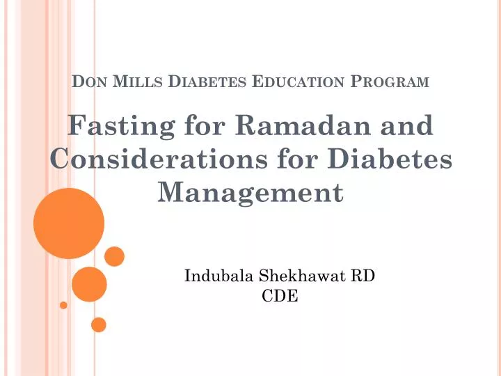 don mills diabetes education program