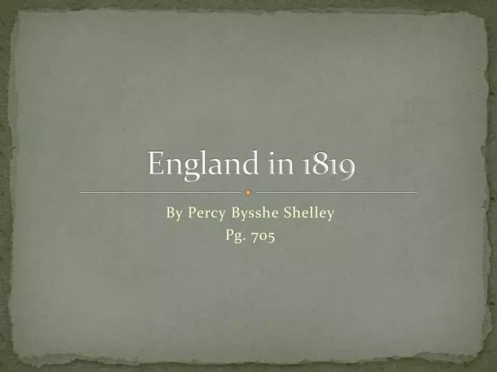 england in 1819