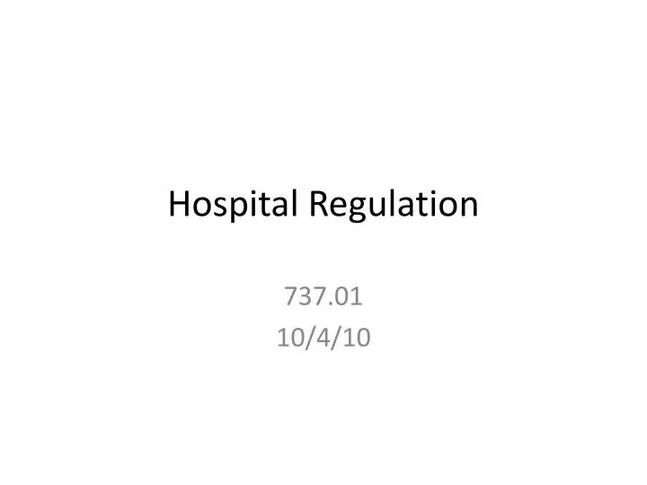 hospital regulation