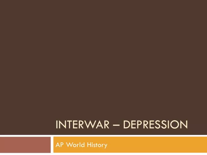 interwar depression