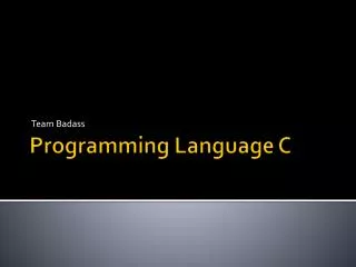 Programming Language C