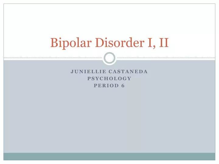 bipolar disorder i ii