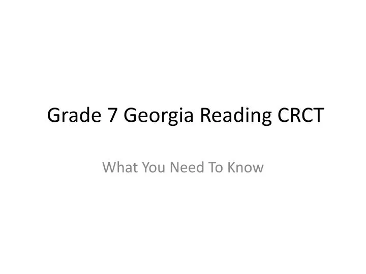 grade 7 georgia reading crct