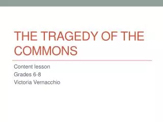 the tragedy of the commons
