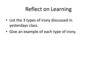 Reflect on Learning
