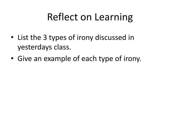 reflect on learning