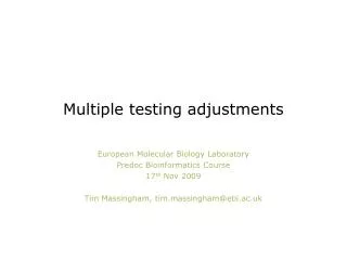 multiple testing adjustments