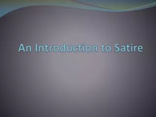 an introduction to satire