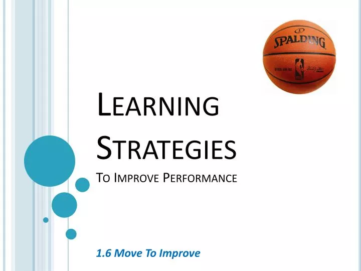 learning strategies to improve performance