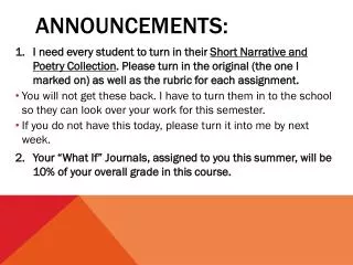 announcements