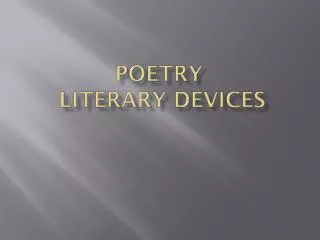 Poetry Literary Devices