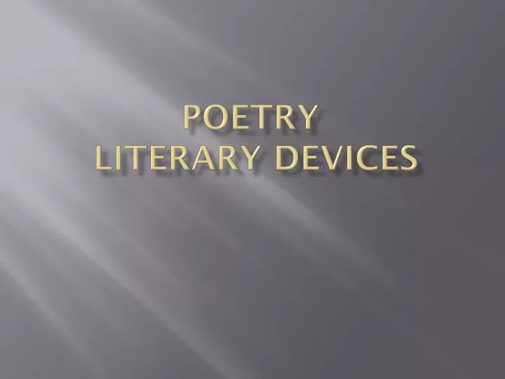 poetry literary devices