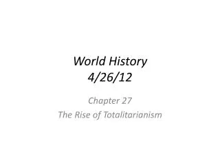 World History 4/26/12