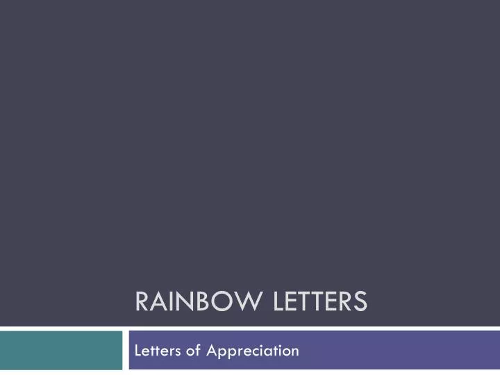 rainbow letters