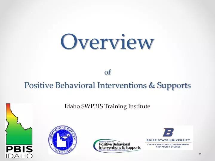 overview of positive behavioral interventions supports