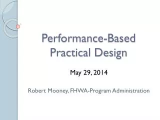 Performance-Based Practical Design