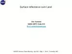 Surface reflectance over Land - slide 1