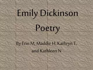 Emily Dickinson Poetry