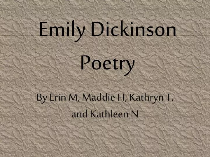 emily dickinson poetry