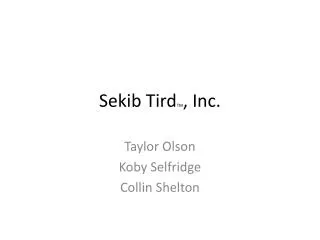 Sekib Tird TM , Inc.