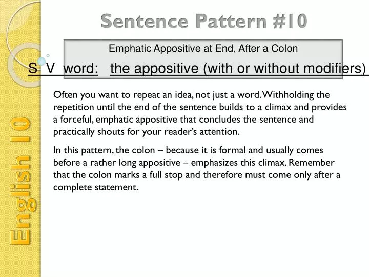 sentence pattern 10