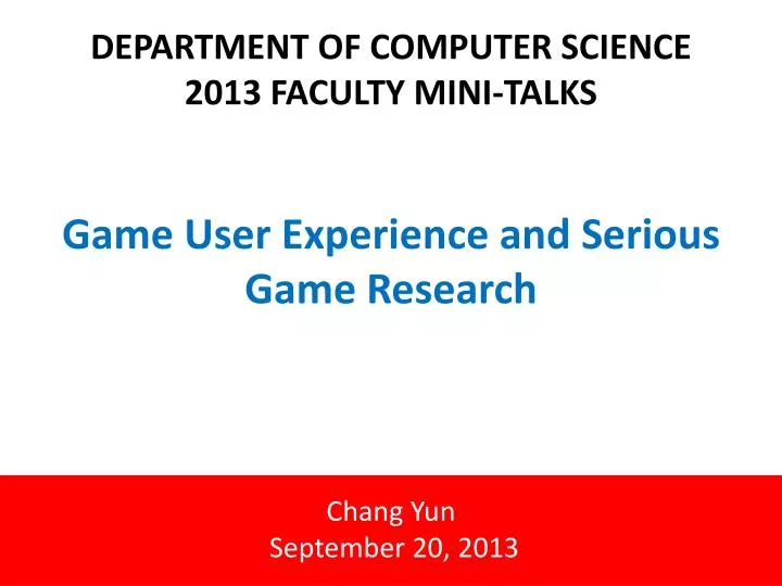 game user experience and serious game research