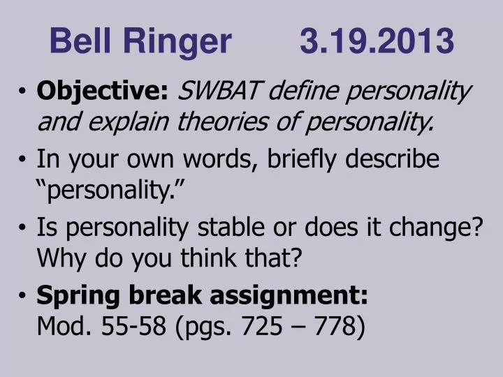 bell ringer 3 19 2013