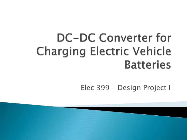 dc dc converter for charging electric vehicle batteries
