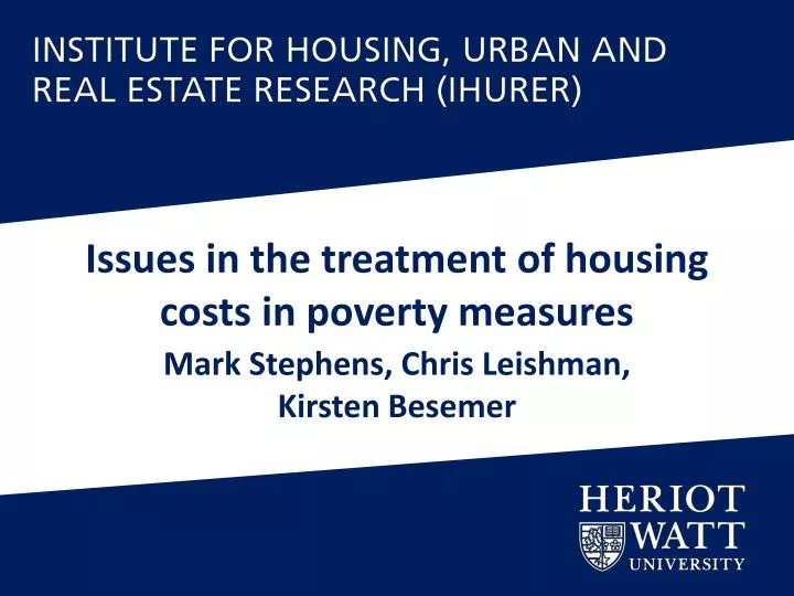 issues in the treatment of housing costs in poverty measures