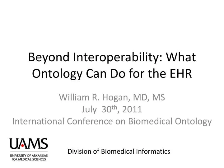 beyond interoperability what ontology can do for the ehr