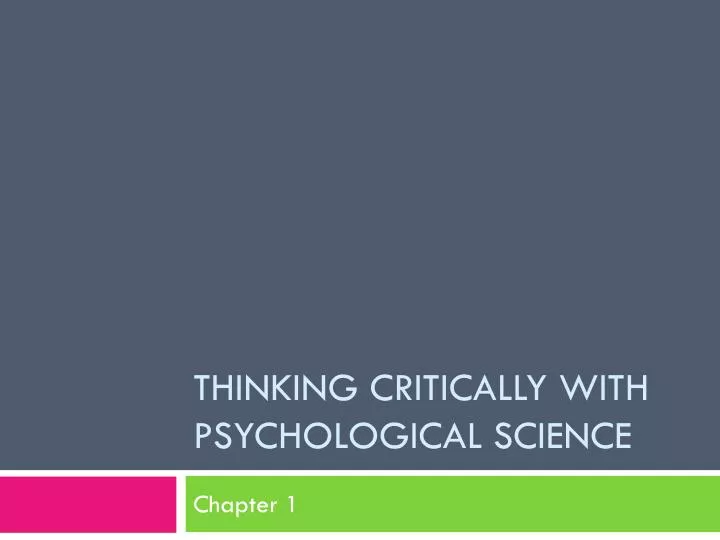 thinking critically with psychological science