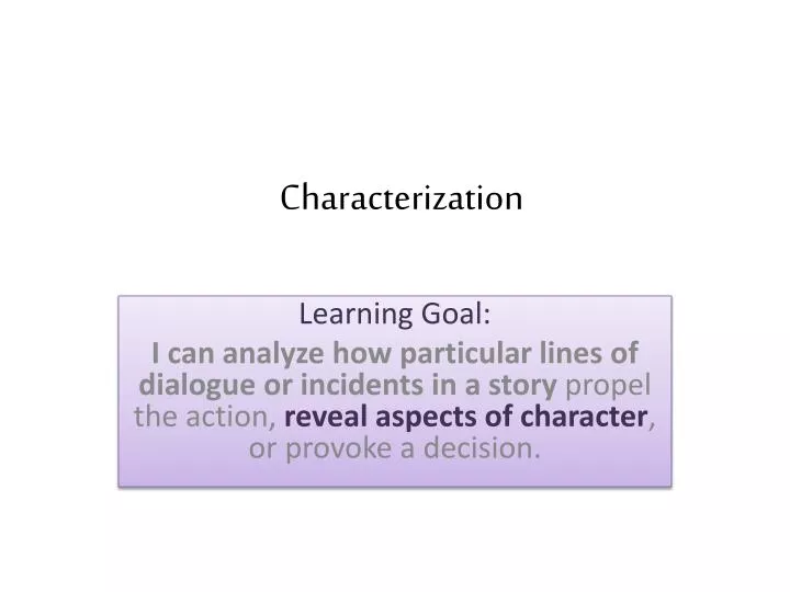 characterization