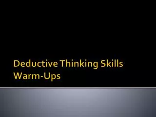Deductive Thinking Skills Warm-Ups