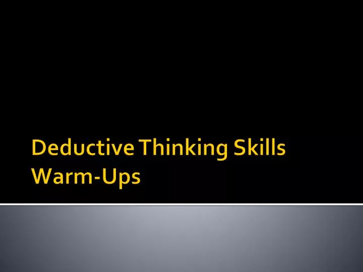 deductive thinking skills warm ups