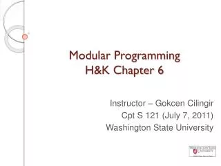 Modular Programming H&amp;K Chapter 6
