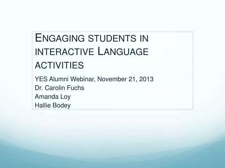 engaging students in interactive language activities