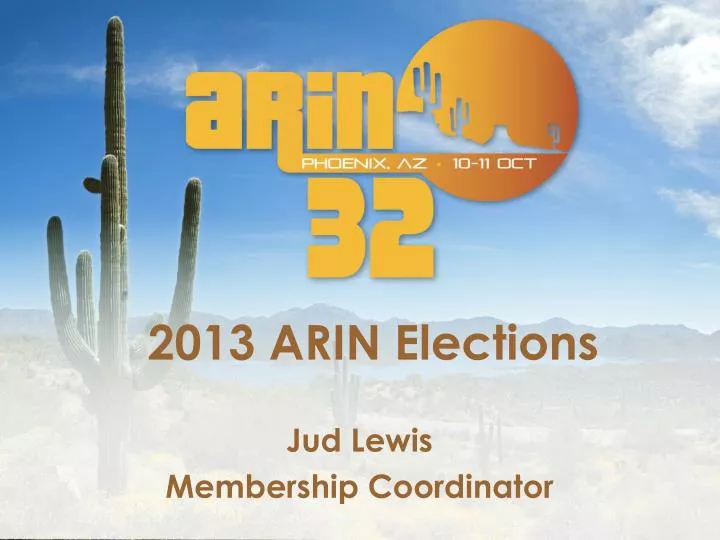 2013 arin elections