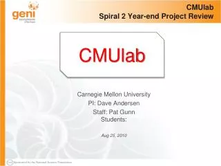 CMUlab Spiral 2 Year-end Project Review