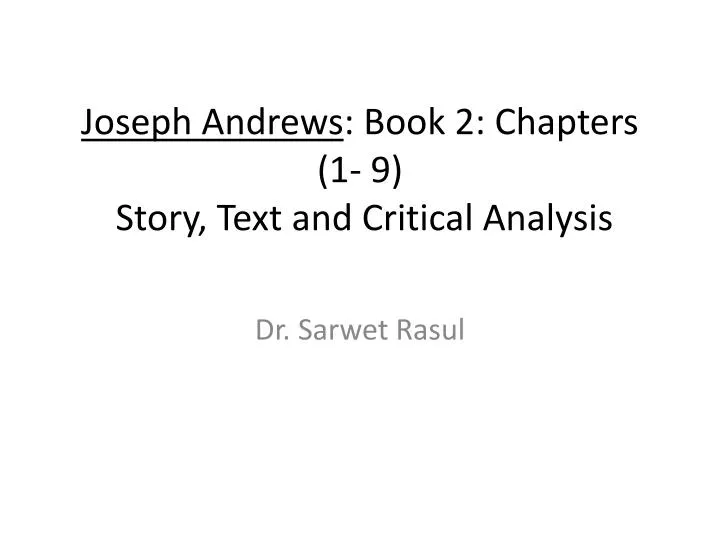 joseph andrews book 2 chapters 1 9 story text and critical analysis