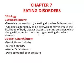CHAPTER 7 EATING DISORDERS