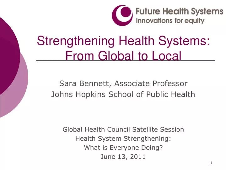 strengthening health systems from global to local