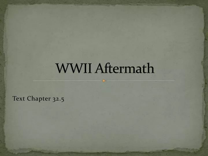 wwii aftermath