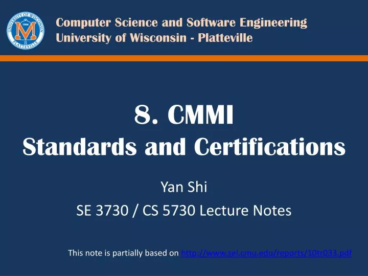 8 cmmi standards and certifications